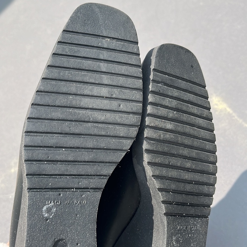 Donald Piner shop black leather wedges size 7M - Picture 6 of 7
